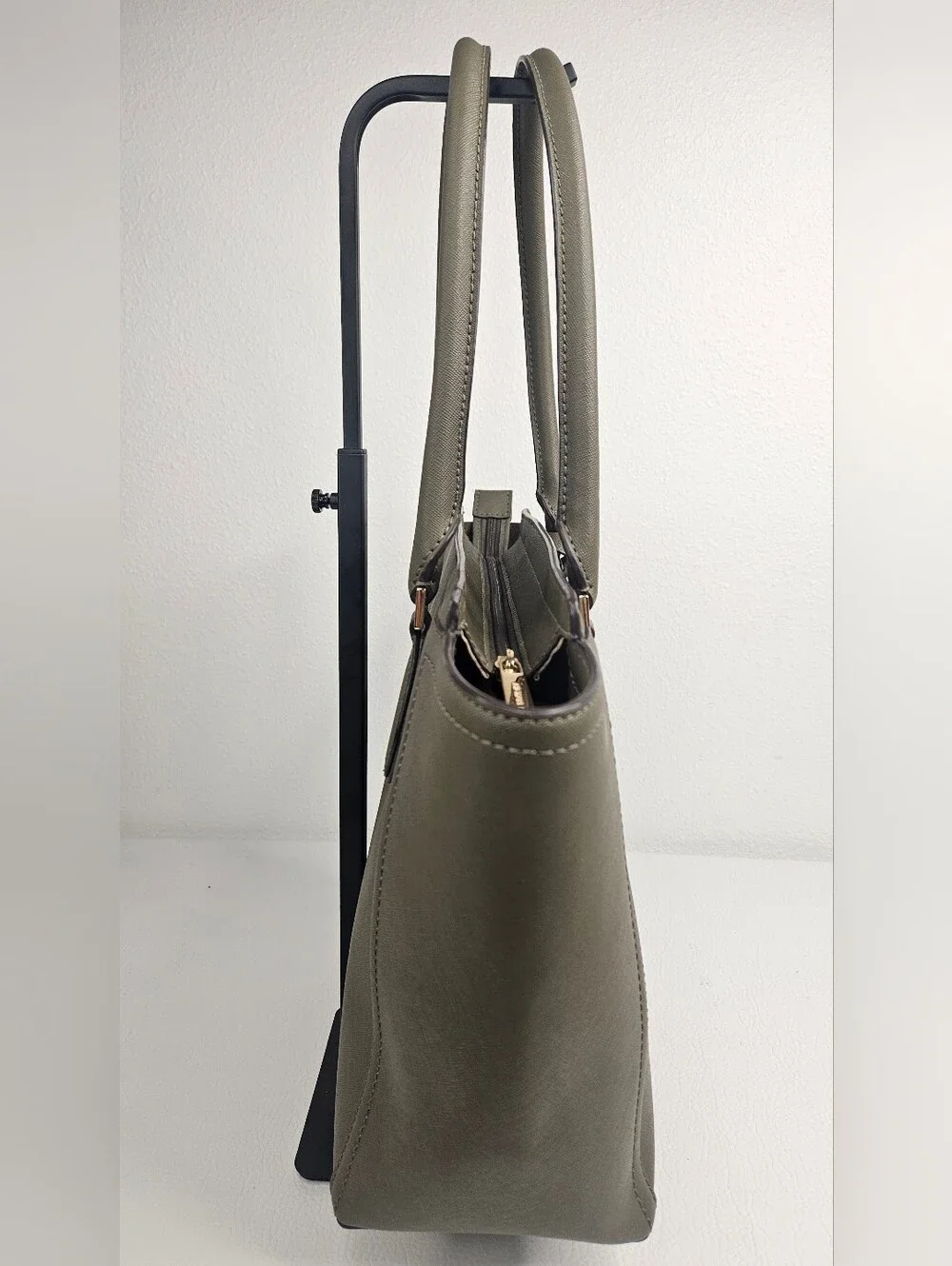 Michael Kors Selma Large Saffiano Leather Tote Olive Green Shoulder Bag | NEW